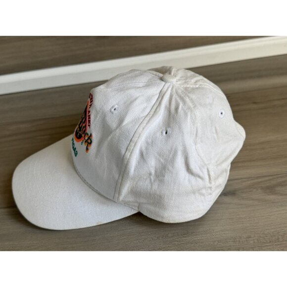 Hard Rock Cafe Hat Cap Mens White Strap Back Vintage 90s Las Vegas Made Taiwan - Picture 3 of 9